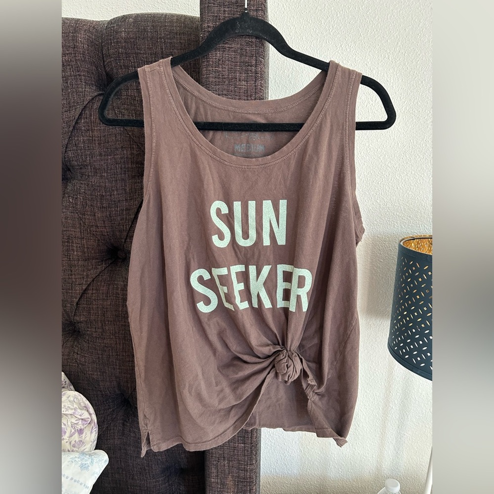 Sun Seeker Brown Tank Top